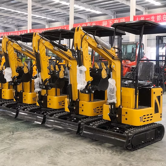 China Miniexcavadora 0.8t Pequeña excavadora Excavadora de 1 tonelada con oruga de goma